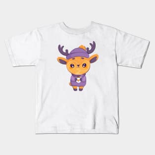 Kawaii Deer with Cocoa Kids T-Shirt